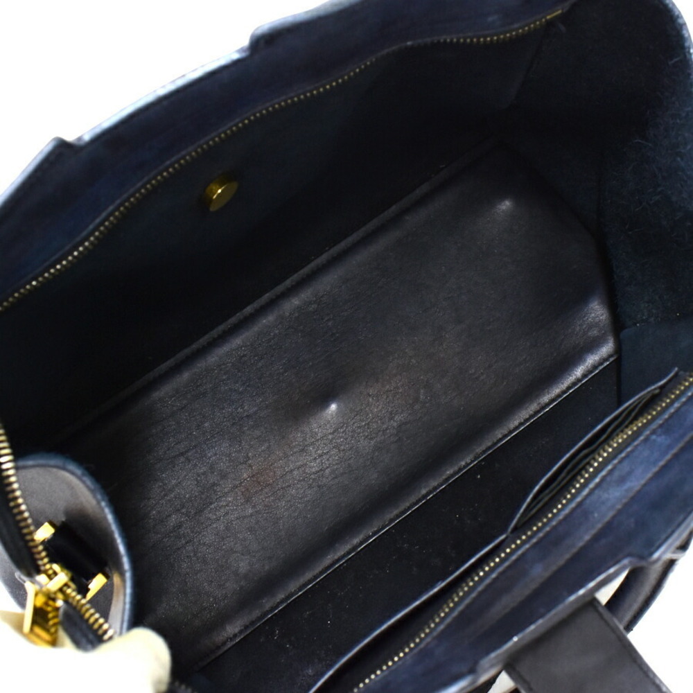 Saint Laurent Bag Leather Navy Blue PARIS - Picture 8 of 9